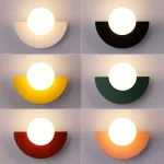 Kf S5eb45c3e62e348148a139ef8ae277da1v L Mpada De Parede Led Nordic Ferro Forjado Quarto Cabeceira Luz Da Parede Simples Colorido Bola