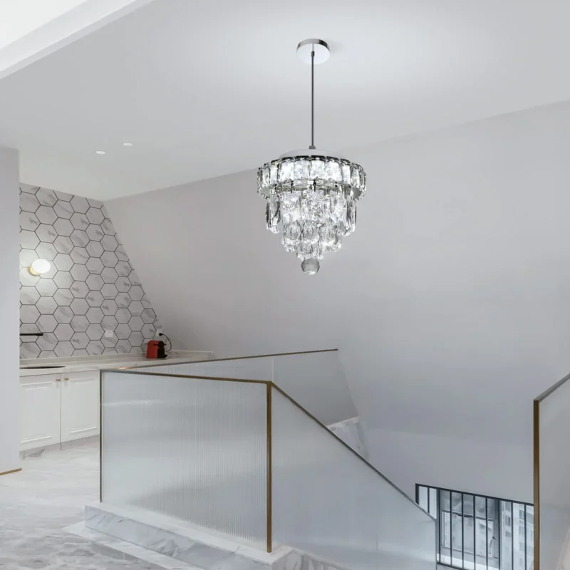 Kf S973f9779ee2640c9b0c35172edc05639l Mini Candelabro De Cristal Cromado Teto Pingente Lumin Rias Led Crystal Flush Mount Luz Regul Vel