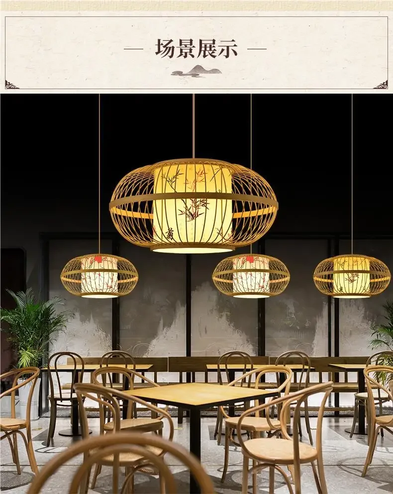 Lustre de Bambu Estilo Chinês