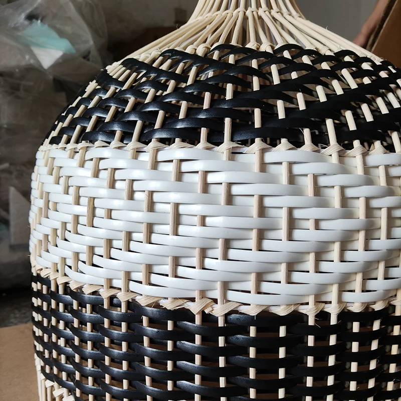 Luminária Pendente de Rattan Vintage