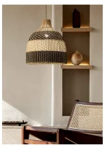 Luminária Pendente de Rattan Vintage - Imagem 7