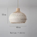 Luminária Pendente de Rattan Vintage - Imagem 5