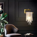 Pendente Luxo Vidro Dourado - Imagem 6