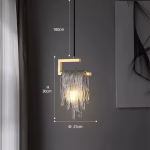 Pendente Luxo Vidro Dourado - Imagem 2
