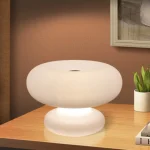 Abajur Cogumelo Vidro Branco Leitoso Modelo 2024/2025 - Imagem 4