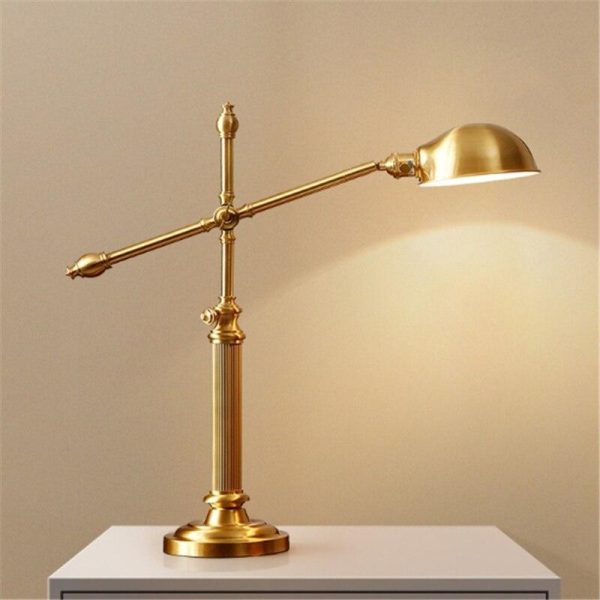 Luminária mesa dourado americano