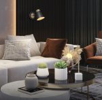 Arandela preto e dourado e luz led - Imagem 4