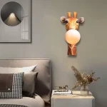 Luminária Infantil (Criança), Arandela Girafa Com Bola Branca - Imagem 2