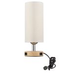 Abajur pequeno conector USB cúpula tecido - Imagem 2