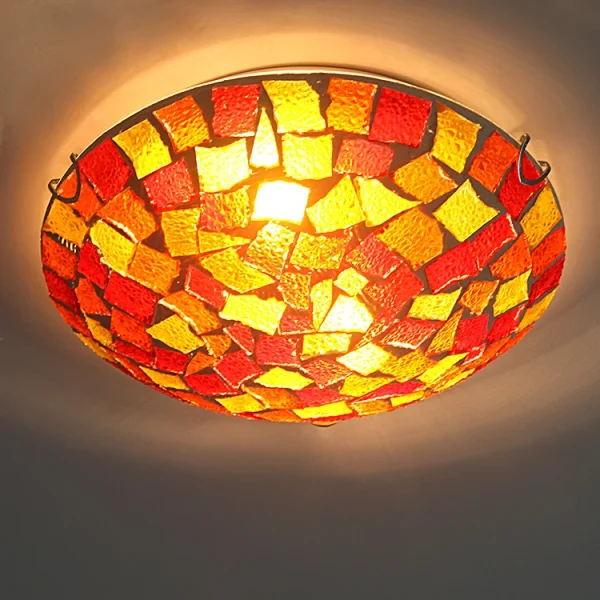 Luminária Sobrepor Plafon Tiffany Vidro Mosaico Modelo 2024/2025