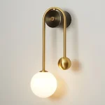 Luminária Arandela Moderna Dourado Com Bola De Vidro Modelo 2024/2025