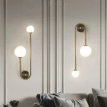 Luminária Arandela Moderna Dourado Com Bola De Vidro Modelo 2024/2025 - Imagem 2
