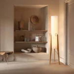 Luminária De Chão Japonês Retro Wabi-sabi Madeira Sólida - Imagem 3