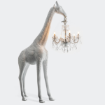 Luminária chão Girafa lustre cristal pendurado