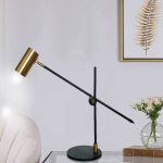 Luminária mesa preta e dourado