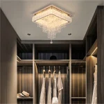 Luminária Sobrepor Base Quadrada Pingente Cristal Modelo 2024/2025 - Imagem 2