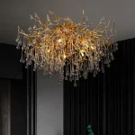 Luminária Sobrepor Forma De Galho De árvore Com Gota Cristal K9 - Imagem 3