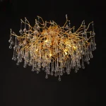 Luminária Sobrepor Forma De Galho De árvore Com Gota Cristal K9 - Imagem 2