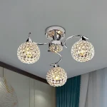 Luminária Sobrepor Moderno Cristais Transparente e Estrutura Cromada - Imagem 3