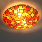 Luminária Sobrepor Plafon Tiffany Vidro Mosaico Modelo 2024/2025