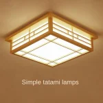Luminária Sobrepor Quadrada Japonês Madeira Maciça Log Tatami - Imagem 4