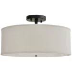 Luminária Sobrepor Redondo Tecido Liso Design Americano - Imagem 3