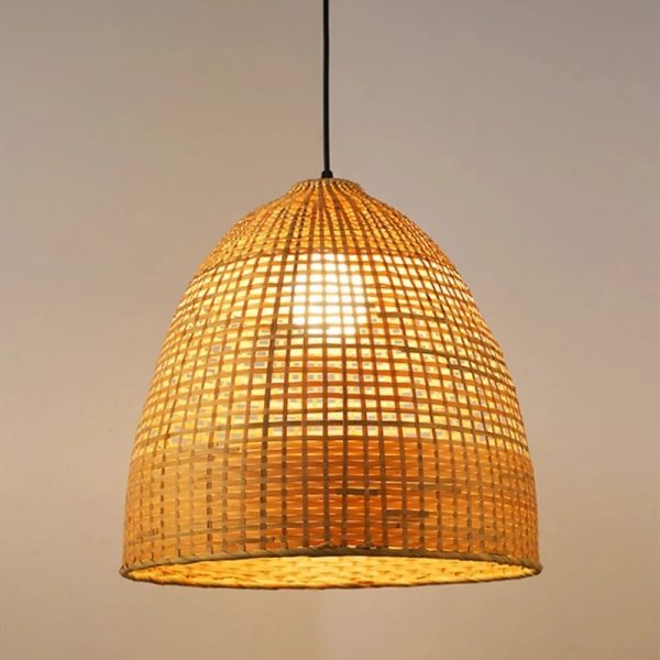 Pendente bambu tecelagem rattan