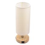 Abajur pequeno conector USB cúpula tecido - Imagem 3