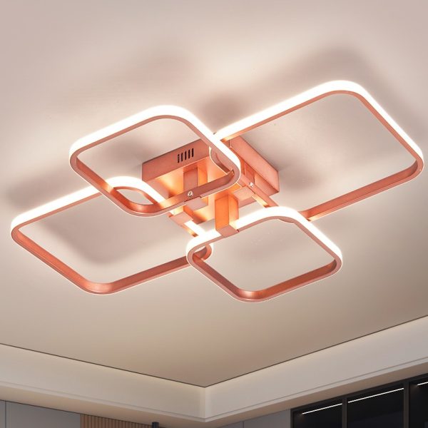 luminária sobrepor minimalista vazado rose gold