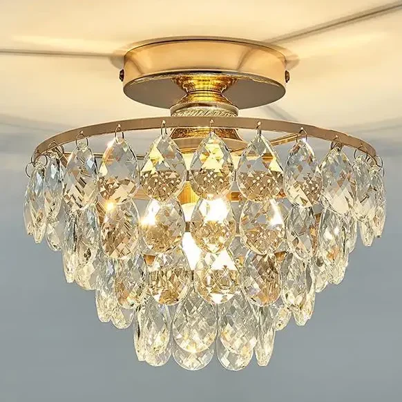 Luminária Sobrepor Estilo Francês Redonda Cristal K9 Modelo 2024/2025
