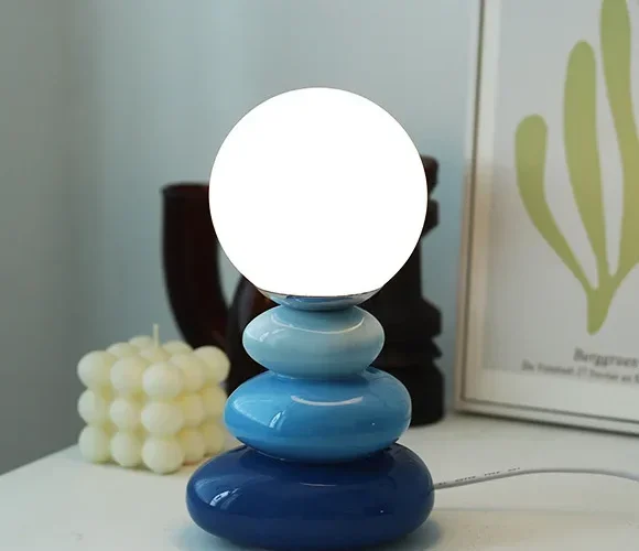 Abajur Moderno Despojado USB Cerâmica Cúpula Bola Branca Leitosa