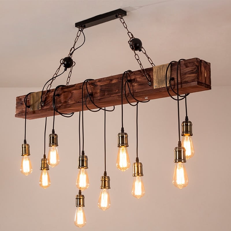 Lustre rústico/vintage madeira - Imagem 2