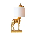 Abajur 66cm Resina Escultura Girafa Branca ou Dourada - Imagem 3