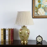 Abajur Clássico Cerâmica Esmaltado Desenho Floral - Imagem 3