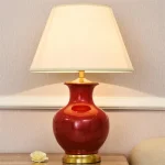 Abajur Clássico Cerâmica Polido Vermelho ou Verde - Imagem 4