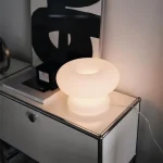 Abajur Cogumelo De Vidro Branco Leitoso - Imagem 3