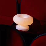 Abajur Cogumelo De Vidro Branco Leitoso - Imagem 2