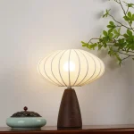 Abajur Cúpula Tecido Branco Design Japonês - Imagem 3