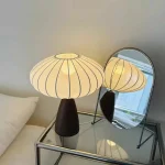 Abajur Cúpula Tecido Branco Design Japonês - Imagem 2