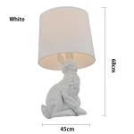 Abajur Escultura De Coelho Branco ou Preto Com Cúpula Tecido Liso - Imagem 3