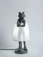 Abajur Moderno Escultura De Sapo com Cúpula Redonda Tecido - Imagem 2