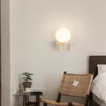 Abajur Vintage Natural Pedra e Bola Branca - Imagem 2