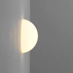 Arandela 1/2 Esfera De Vidro Branco Leitoso - Imagem 2