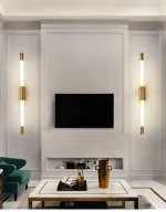 Arandela Alumínio Preto ou Dourado e Tubular Linear Acrílico - Imagem 3
