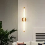 Arandela Alumínio Preto ou Dourado Linear De Acrílico e Luz LED - Imagem 3