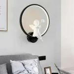 Arandela Argola Alumínio Com Escultura Anjo Sentado - Imagem 2