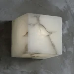 Arandela Cubo Efeito Acabamento Em Mármore