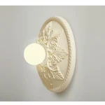 Arandela Esfera Branca Com Base Circular Design Francês