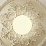Arandela Esfera Branca Com Base Circular Design Francês - Imagem 3