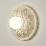 Arandela Esfera Branca Com Base Circular Design Francês - Imagem 2